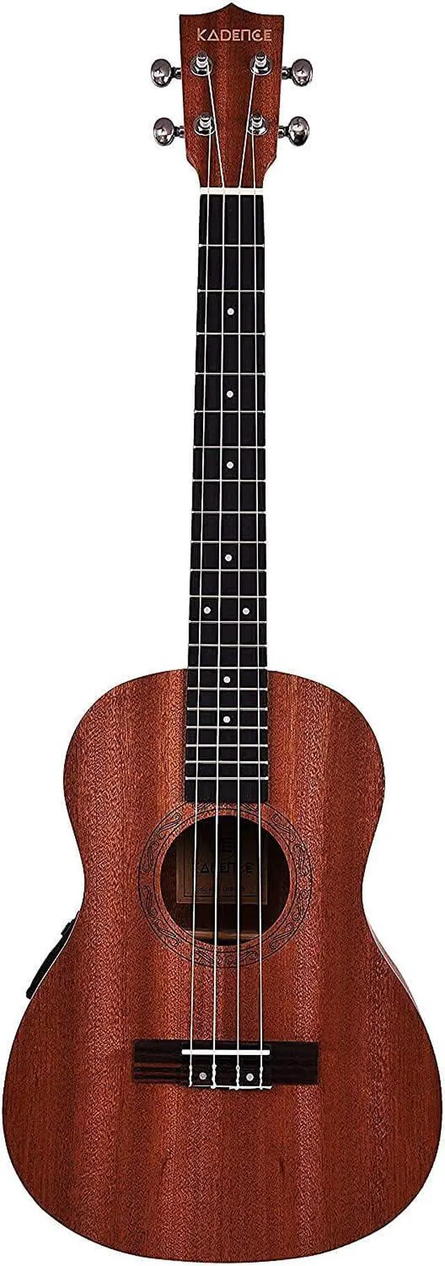 Alt view image 4 of 4 - UKBE03 Baritone 30" Electro Acoustic Ukulele | Mahogany Wood | Built-in 2-Band EQ Preamp | Comes with Bag | Includes Learning Course | Brown