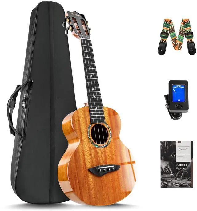 Main image of CAG47 Glossy Red African Mahogany 23" Concert Ukulele for Beginner | Handmade Ukelele Starter Kit