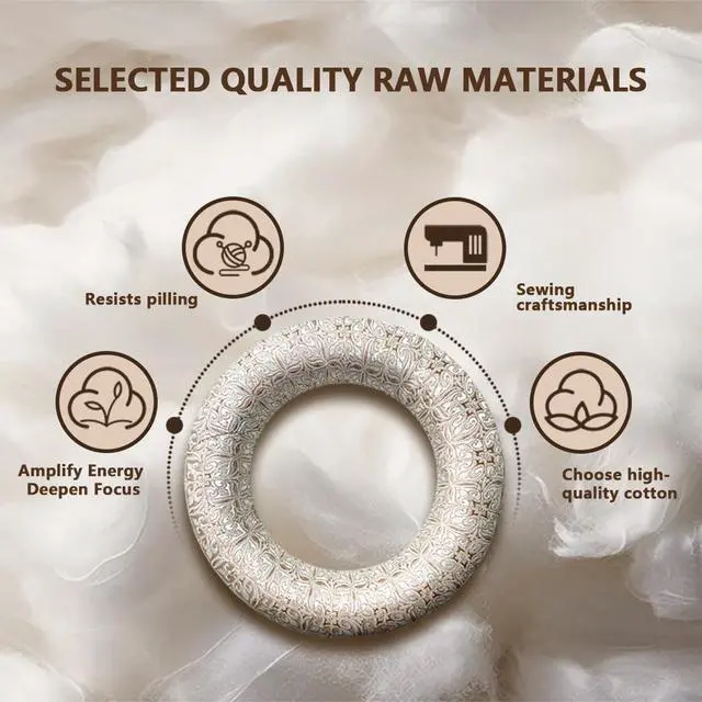Alt view image 6 of 7 - 7 Pcs Singing Bowl Cushion Set for 6-12" Tibetan Singing Bowls | Handmade Silver Silk Brocade Fabric, Crystal Bowl Pillow for Meditation, Singing Bowl O Ring Cushion for Secure Placement