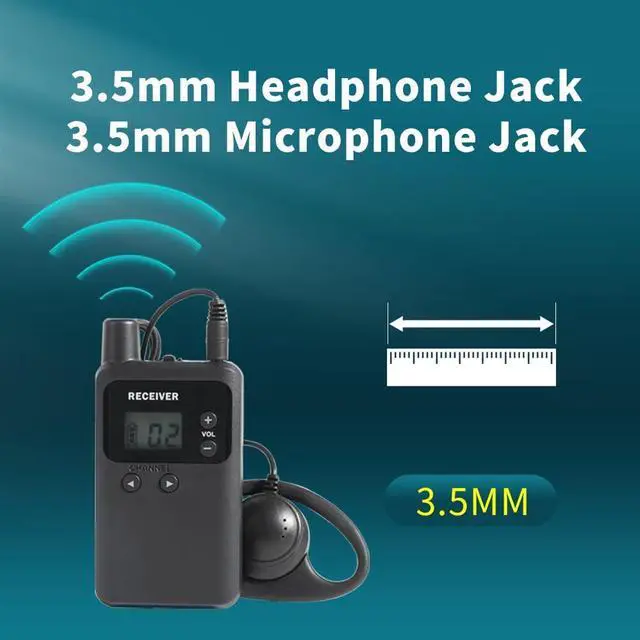 Alt view image 3 of 6 - Wireless Tour Guide System, Tour Guide Microphone, Tour Guide Headsets 1 Transmitter 5 Receivers Assisted Listening Simultaneous Interpretation Translation System for Church Factory School Court