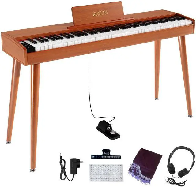 Main image of digital Piano 88 Key Semi Weighted Keyboard,Full-size Electric Piano for Beginners,with Sheet Music Stand,Pedal,Power Adapter,Headphone Mode,USB-MIDI (KU-3506 Digital Piano with Stand)