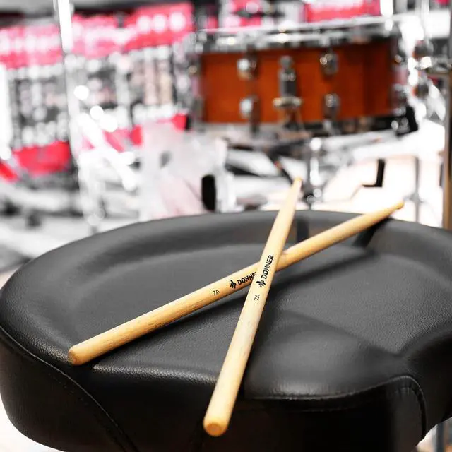 Alt view image 2 of 7 - Heavy Duty Drum Throne, Motorcycle Style Drum Stool, Widened Drum Seat with Upgraded Materials, Height Adjustable Padded Drum Chair, Double Braced