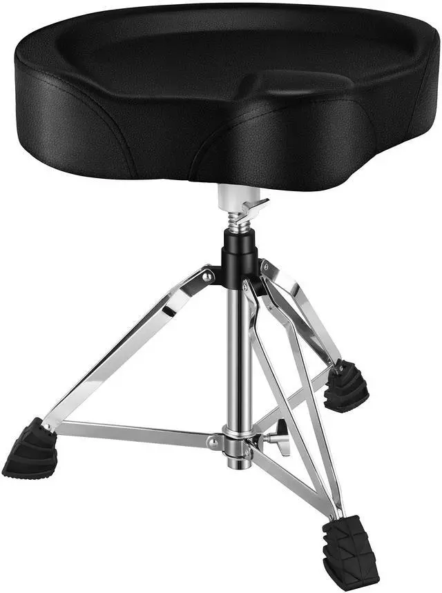 Main image of Heavy Duty Drum Throne, Motorcycle Style Drum Stool, Widened Drum Seat with Upgraded Materials, Height Adjustable Padded Drum Chair, Double Braced