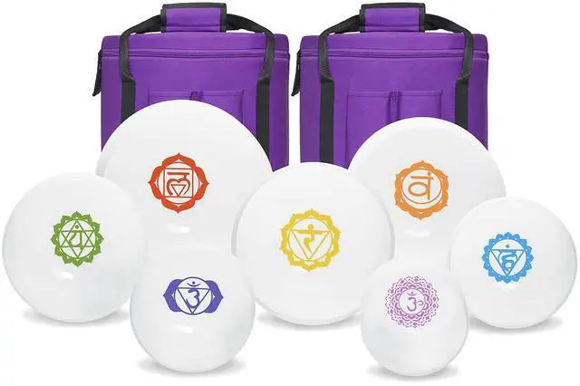 Main image of Crystal Singing bowl Set of 7 for Sound Healing Chakra | 440HZ 6"-12" Inch Frosted Chakra Quartz Set, Energy Balancing,Mindfulness,Relaxation,with 2 Bags and Rubber Mallets