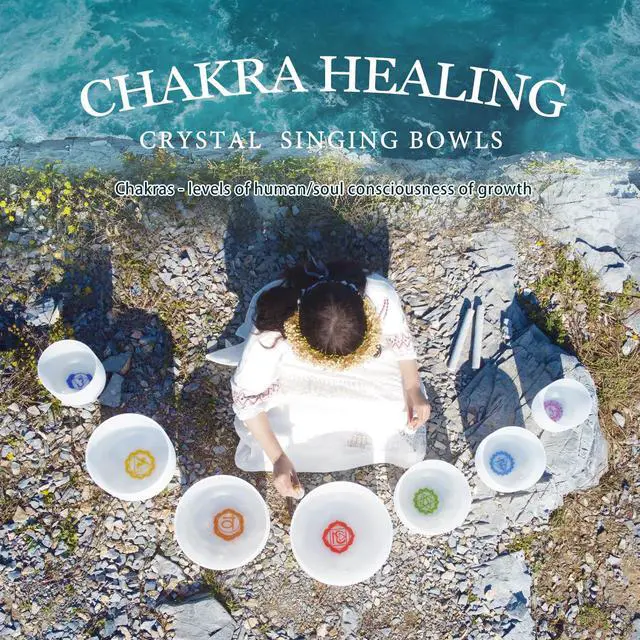 Alt view image 3 of 6 - Crystal Singing bowl Set of 7 for Sound Healing Chakra | 440HZ 6"-12" Inch Frosted Chakra Quartz Set, Energy Balancing,Mindfulness,Relaxation,with 2 Bags and Rubber Mallets