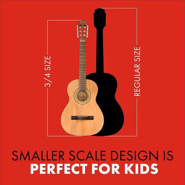Alt view image 2 of 6 - FA-25N 3/4 Size Nylon String Acoustic Guitar, Beginner Guitar, with, Perfect Beginner Guitar for Kids that is Easy on Fingers, Includes 3 Months of Free Lessons, Natural