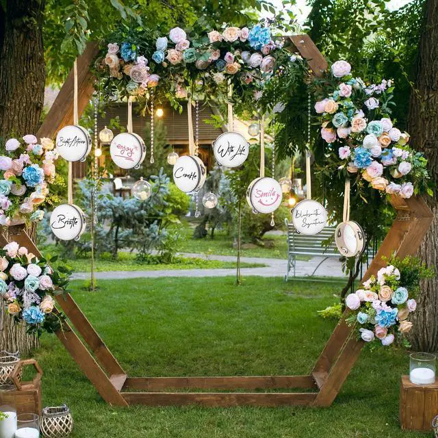 Alt view image 7 of 7 - 50 Pcs 6 Inch Tambourine Bulk Drum for Adults Operation Christmas Bulk Items Hand Held Percussion Gift Wood Metal Jingles Musical Educational Drum Instrument for Church Wedding Charity Party