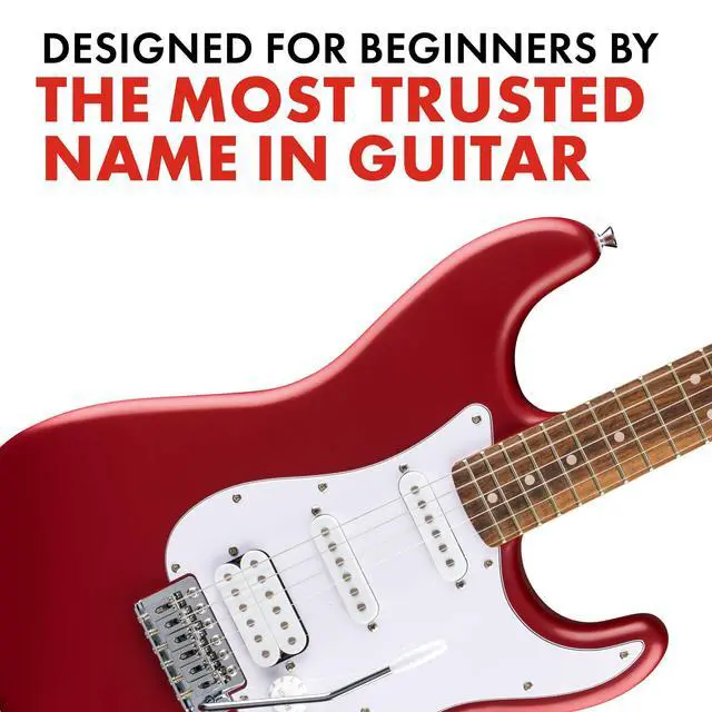 Alt view image 4 of 5 - Squier Debut Stratocaster HSS Beginner Electric Guitar, Dakota Red | Starter electric guitar for kids and adults, HSS pickups, free lessons included, satin finish