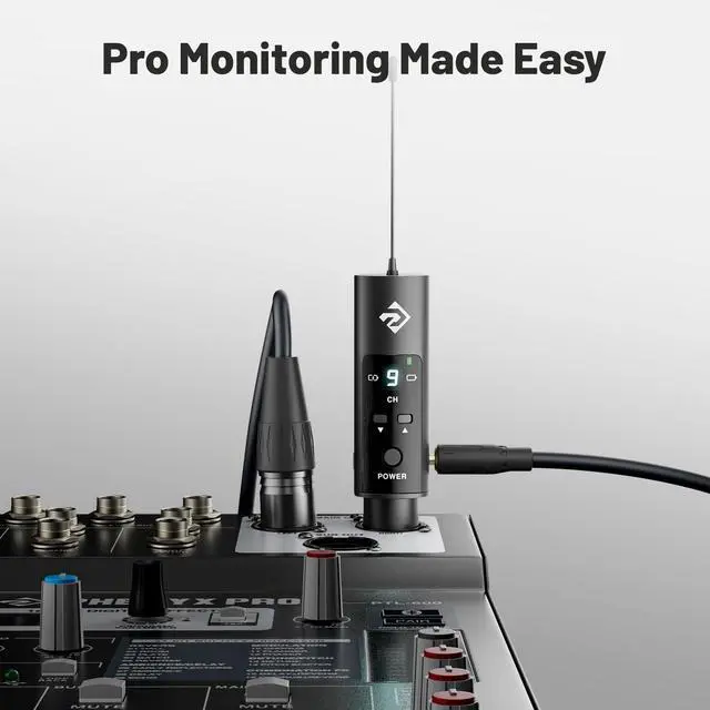 Alt view image 3 of 4 - Portable in-Ear Monitor Transmitter PMT-P-900 | 24-bit/48kHz Digital Circuit, 16 UHF Channels, Rechargeable Battery, PDP-M Compatible, Stage Monitoring, Live Performance