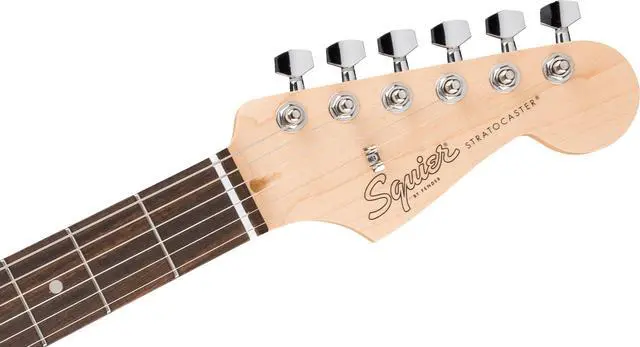 Alt view image 5 of 6 - Squier Debut Stratocaster HSS Beginner Electric Guitar, Sea Foam | Starter electric guitar, HSS pickups, satin urethane finish, free lessons included, kids and adults