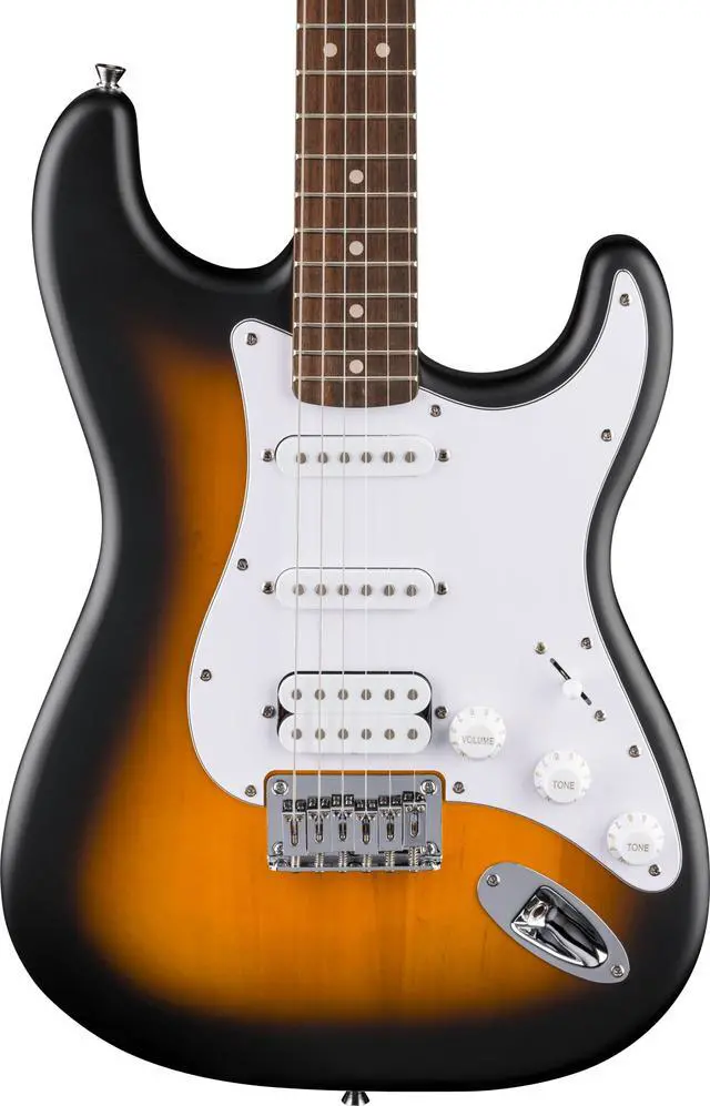 Alt view image 3 of 6 - Squier Debut Stratocaster HT HSS Beginner Electric Guitar, Sunburst | Starter electric guitar, free lessons included, HSS pickups, satin finish, ideal for kids and adults
