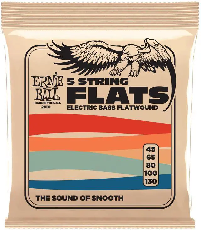 Main image of 5-String Flatwound Bass Guitar Strings, 45-130 Gauge (P02810)