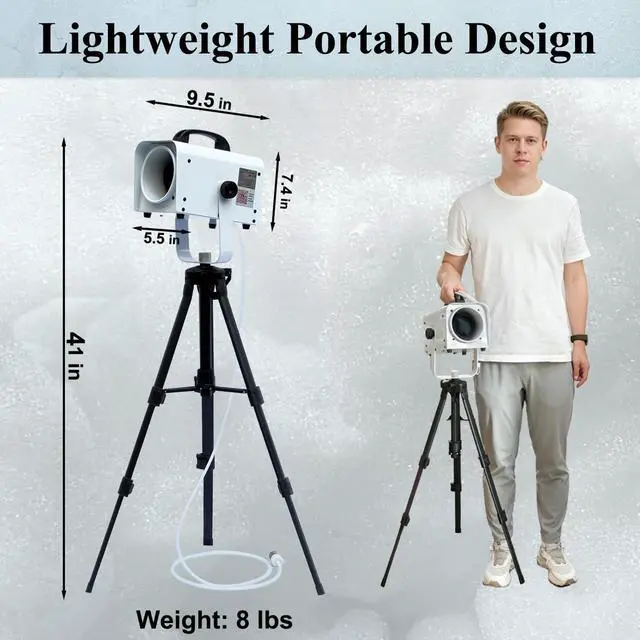 Alt view image 6 of 7 - 600W Foam Machine with Tripod Stand, Portable Party Foam Cannon Maker, Blue, Includes 2 Packs Foam Powder for Pool, Backyard, Outdoor Events, Birthdays, Summer Camp (White)