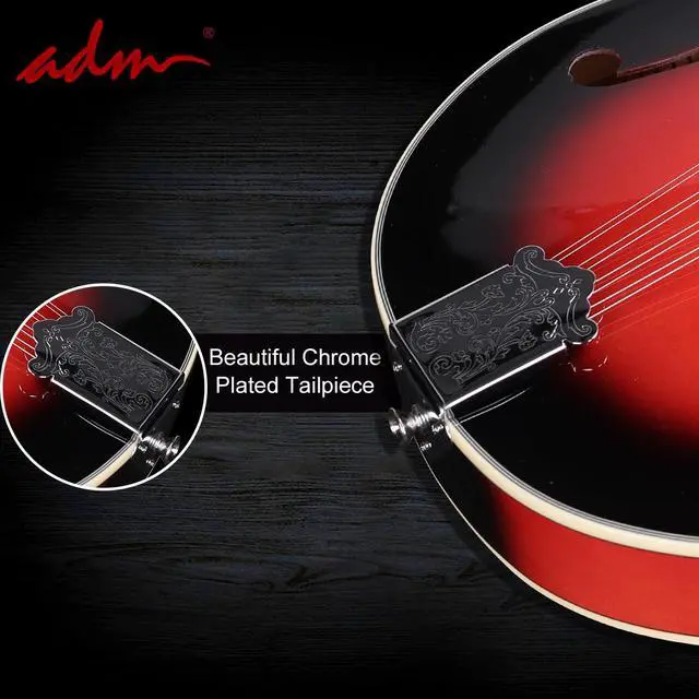 Alt view image 4 of 7 - Acoustic Mandolin Instrument Kit Music A Style for Kids Students Adults Wood Mandolins Beginner Set With Bag, Tuner, Pick-up, Strap, Strings, Picks and Hanger, Red