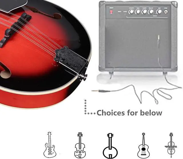 Alt view image 2 of 7 - Acoustic Mandolin Instrument Kit Music A Style for Kids Students Adults Wood Mandolins Beginner Set With Bag, Tuner, Pick-up, Strap, Strings, Picks and Hanger, Red