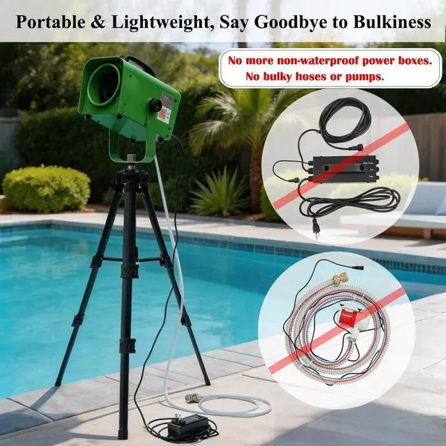 Alt view image 3 of 7 - 600W Foam Machine with Tripod Stand, Portable Party Foam Cannon Maker, Blue, Includes 2 Packs Foam Powder for Pool, Backyard, Outdoor Events, Birthdays, Summer Camp (Green)