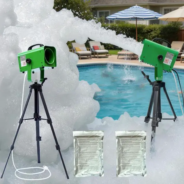 Main image of 600W Foam Machine with Tripod Stand, Portable Party Foam Cannon Maker, Blue, Includes 2 Packs Foam Powder for Pool, Backyard, Outdoor Events, Birthdays, Summer Camp (Green)