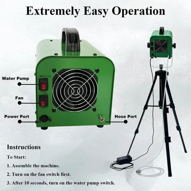 Alt view image 5 of 7 - 600W Foam Machine with Tripod Stand, Portable Party Foam Cannon Maker, Blue, Includes 2 Packs Foam Powder for Pool, Backyard, Outdoor Events, Birthdays, Summer Camp (Green)