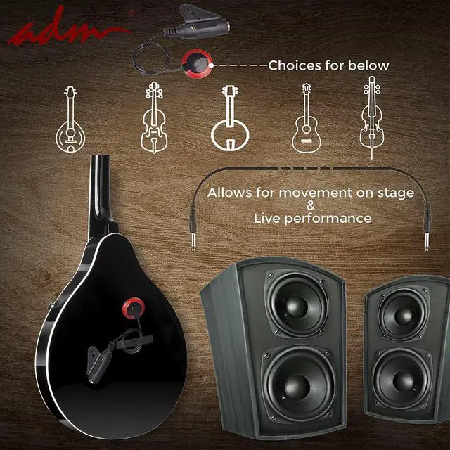 Alt view image 7 of 7 - Acoustic Mandolin Instrument Kit Music A Style for Kids Students Adults Wood Mandolins Beginner Set With Bag, Tuner, Pick-up, Strap, Strings, Picks and Hanger, Drak Black