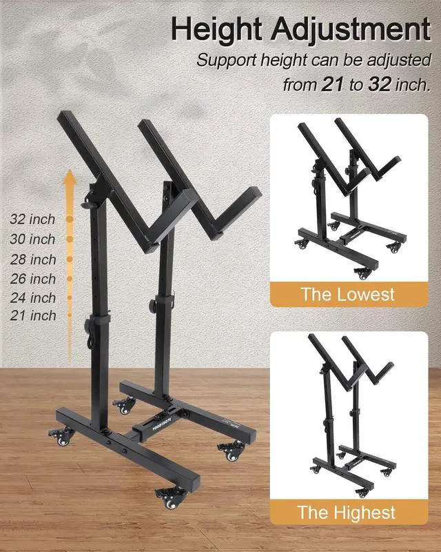 Alt view image 4 of 7 - Adjustable Mobile Guitar Amplifier Stand Combo Amp Stand Tilt | Stage Guitar Amp Stand with Wheels, Amps Speaker Cabinet Stands, Combo Amp Stands
