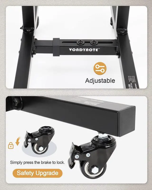 Alt view image 6 of 7 - Adjustable Mobile Guitar Amplifier Stand Combo Amp Stand Tilt | Stage Guitar Amp Stand with Wheels, Amps Speaker Cabinet Stands, Combo Amp Stands