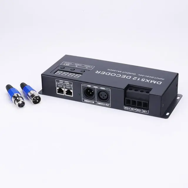 Alt view image 2 of 6 - RGBW LED DMX Digital Display Decoder 24 Channel | DC 5V-24V 3A/CH 6 Groups DMX512 LED Controller Dimming Driver for RGBW LED Strip Lights