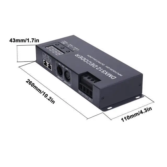 Alt view image 4 of 6 - RGBW LED DMX Digital Display Decoder 24 Channel | DC 5V-24V 3A/CH 6 Groups DMX512 LED Controller Dimming Driver for RGBW LED Strip Lights