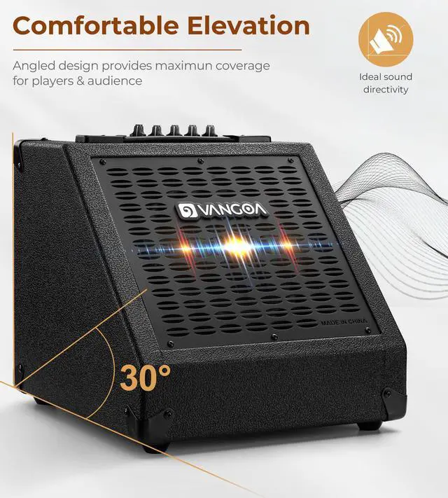 Alt view image 6 of 7 - 40W Drum Amp for Electronic Drum, 3-Band EQ Monitor Speaker | Powerful 40W output with an 8-inch woofer & 2-inch tweeter for rich, full-range sound