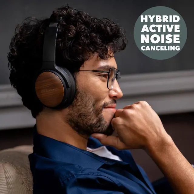 Alt view image 6 of 7 - ov202w Over Ear Noise Cancelling Headphones, 100+ Hours of Listening ANC Hybrid Active Noise Canceling Battery Best HiFi Headset for Studio Monitor, Beats, Musicians, Gym, Guitar, Bass