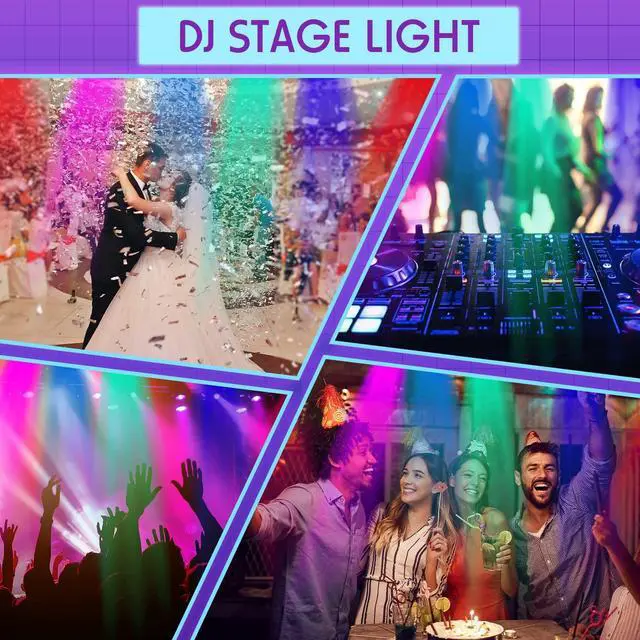 Alt view image 5 of 5 - 6 Pcs 36 LED Stage Lights RGB LED Par Lights 7 Channels Uplights for Events DMX Controlled Sound Activated Stage Lighting DJ Uplighting with Remote Control for Music Concert Disco Wedding Party Club
