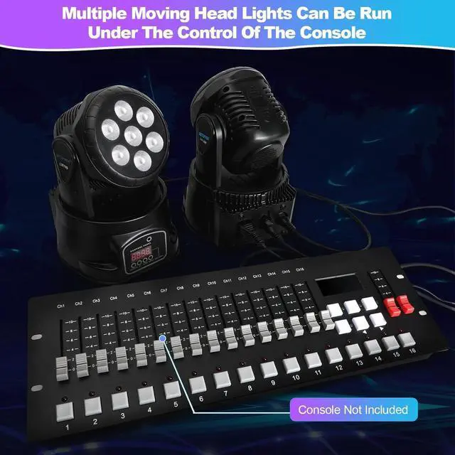 Alt view image 5 of 7 - 7x8W Moving Head DJ Lights,RGBW Stage Lighting-4 Packs | 7x8W RGBW LEDs, DMX512/Auto/Sound/Master-Slave, Mini Moving Head Light For Stage, Party, Club, Wedding Event, Festival, Disco