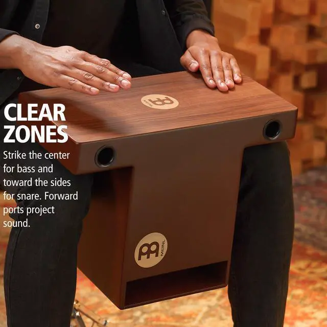 Alt view image 3 of 7 - Meinl Slaptop Cajon Box Drum with Internal Snares and Forward Projecting Sound Ports - NOT MADE IN CHINA - Walnut Playing Surface, (TOPCAJ2WN)