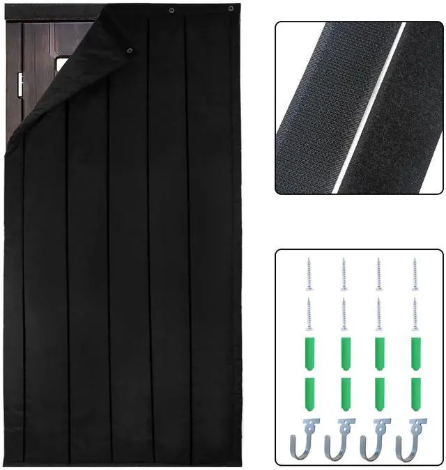 Main image of Thick Door Soundproofing Blanket, 37.5 x 86.6 x 0.8 inches Heavy Window Sound Barrier Sheet, Bedroom Acoustic Dampening Curtain Divider, Wall Noise Blocker for Music Home Recording Studio M