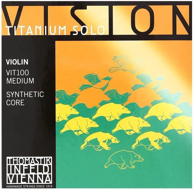 Main image of Thomastik Vision Titanium Solo Violin Strings Set, Titanium 4/4 Size