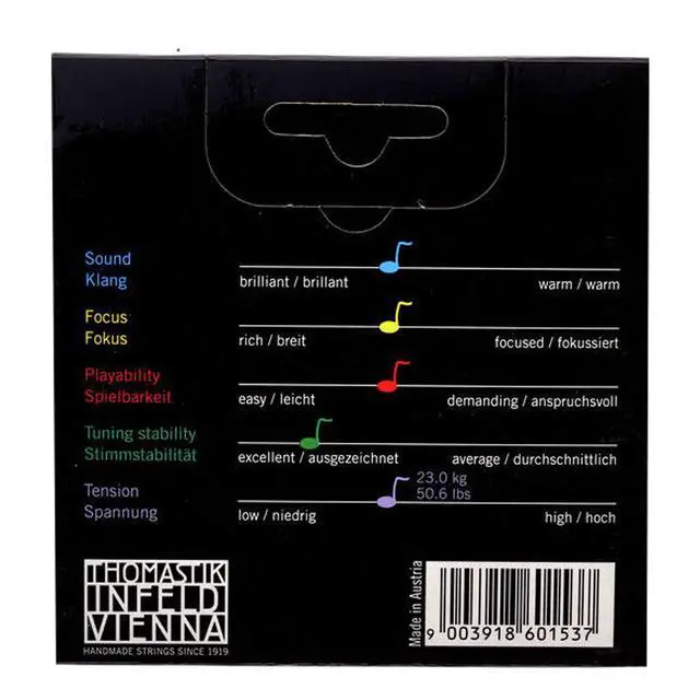 Alt view image 2 of 3 - Thomastik Vision Titanium Solo Violin Strings Set, Titanium 4/4 Size