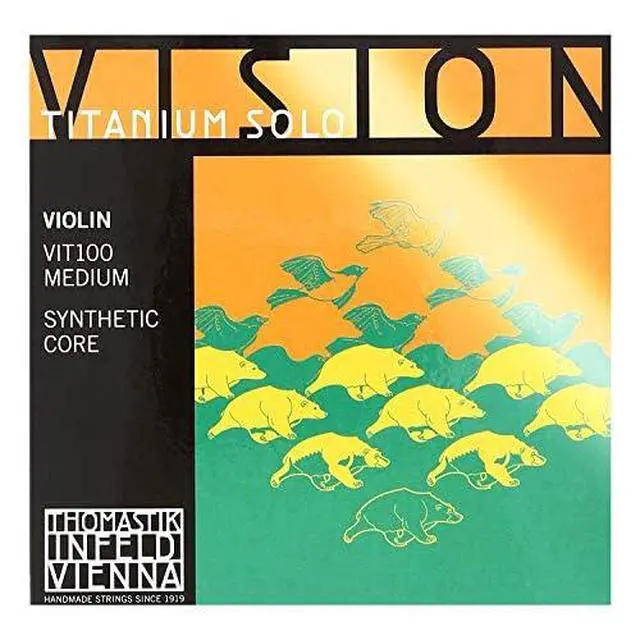 Alt view image 3 of 3 - Thomastik Vision Titanium Solo Violin Strings Set, Titanium 4/4 Size