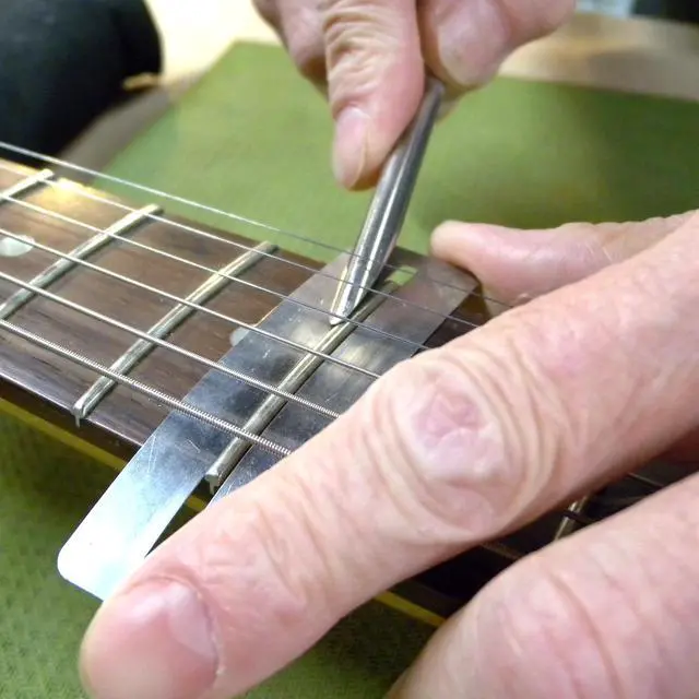Alt view image 5 of 7 - Fret Kisser with Understring File Set (2655) Guitar Fret Spot Leveling and Fret Dressing Kit
