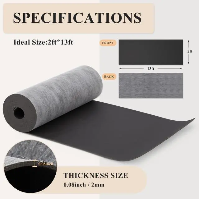 Alt view image 2 of 7 - 2 x 13 ft Mass Loaded Vinyl Soundproofing 1lb, Mlv Soundproofing for Sound Absorber, 2mm Thick, Anti Vibration Deadening Material