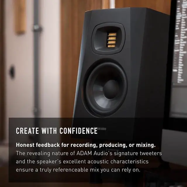 Alt view image 4 of 7 - T5V Studio Monitor | 2-Way, U-ART Tweeter, 5" Woofer, 70W, 45Hz-25kHz, 106dB SPL per pair, XLR/RCA, Low/High Shelf EQ