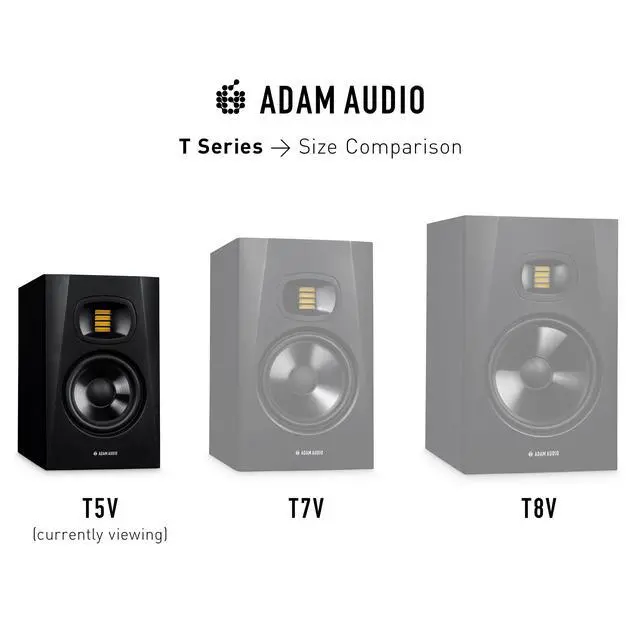 Alt view image 7 of 7 - T5V Studio Monitor | 2-Way, U-ART Tweeter, 5" Woofer, 70W, 45Hz-25kHz, 106dB SPL per pair, XLR/RCA, Low/High Shelf EQ