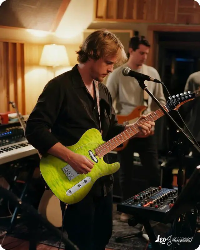 Alt view image 3 of 7 - TL Electric Guitar - Ocean Maple Top, Mahogany Body, Maple Neck - Alnico V Pickups, Locking Tuners- Solid Choice for Beginners & Intermediate Players (Green Ocean)