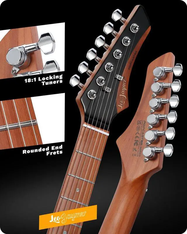 Alt view image 2 of 7 - TL Electric Guitar - Flame Maple Top, Mahogany Body, Maple Neck - Alnico V Pickups - Solid Choice for Beginners & Intermediate Players (Black Flame)