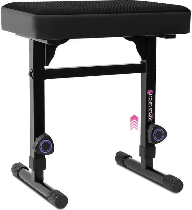 Main image of Piano Bench Adjustable Stool Music Keyboard Bench Seat for Piano Keyboard Stand with Black Padded Cushion for Musicians Piano Stool Chair (Mesh Fabric)