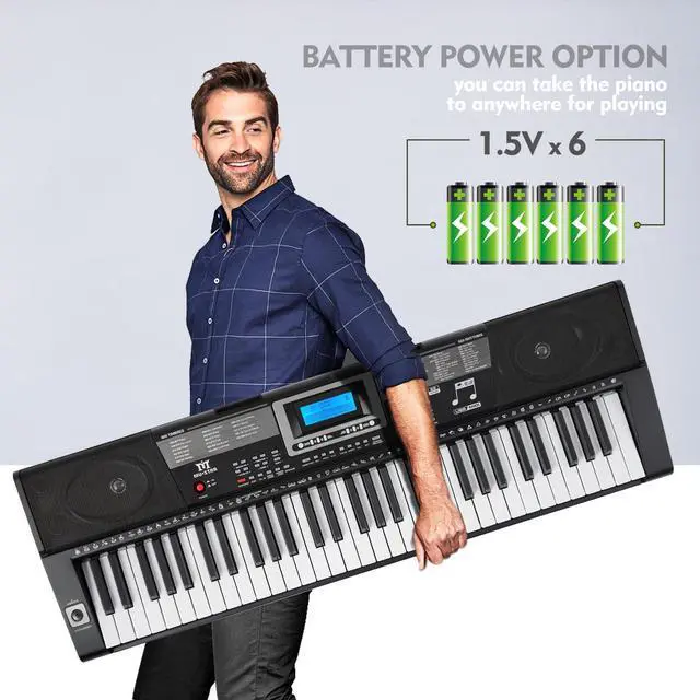 Alt view image 7 of 7 - Piano Keyboard, 61 Key Learning Keyboard Piano with Lighted Up Keys | MEKS-500 with Stand, Pedal, Headphones/Microphone, USB/Midi,Joystick, Built-in Speakers,Electric Piano Keyboard for Beginners
