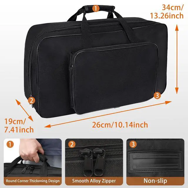 Alt view image 6 of 7 - Guitar Pedal Board Aluminum Alloy pedalboards 19.7x11.4x3.93" | Black Effects PedalBoard with 4 Pcs 6 Inch Guitar Pedal Cable, Carrying Bag, Adhesive Hookside Tape