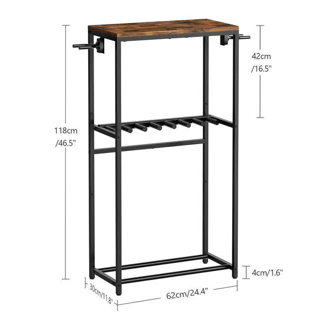 Alt view image 4 of 7 - Guitar Stand, Guitar Rack for Acoustic Holder, Electric Guitar, Bass, Multiple Guitar Rack Holder for Guitars, Guitar Amp Accessories, for Home Music Studio, Rustic Brown and Black GSHR6701