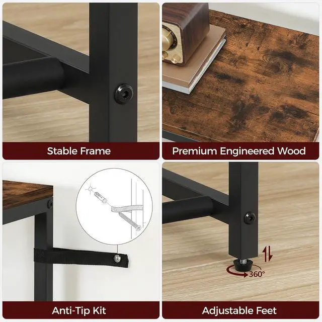 Alt view image 7 of 7 - Guitar Stand, Guitar Rack for Acoustic Holder, Electric Guitar, Bass, Multiple Guitar Rack Holder for Guitars, Guitar Amp Accessories, for Home Music Studio, Rustic Brown and Black GSHR6701