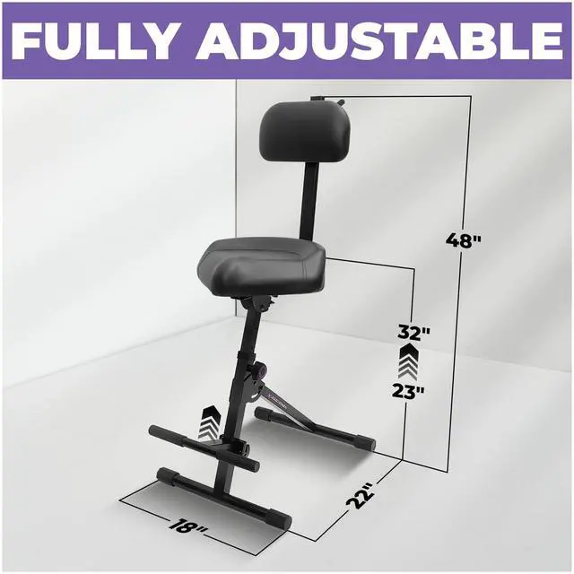 Alt view image 2 of 6 - Guitar Stool, Adjustable Piano Stool - Professional Musician Drum Throne with Backrest - Guitar Seat Drum Seat, Musician Stool, Chair, Guitar Chair for Adults, Kids, Drummer, Guitarist