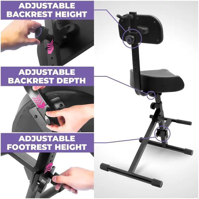 Alt view image 4 of 6 - Guitar Stool, Adjustable Piano Stool - Professional Musician Drum Throne with Backrest - Guitar Seat Drum Seat, Musician Stool, Chair, Guitar Chair for Adults, Kids, Drummer, Guitarist