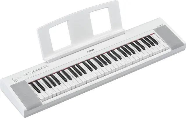 Main image of Piaggero 61-Key Ultra-Portable Digital Piano, Touch Sensitive Keys, Metronome, Recording Function, White NP15WH